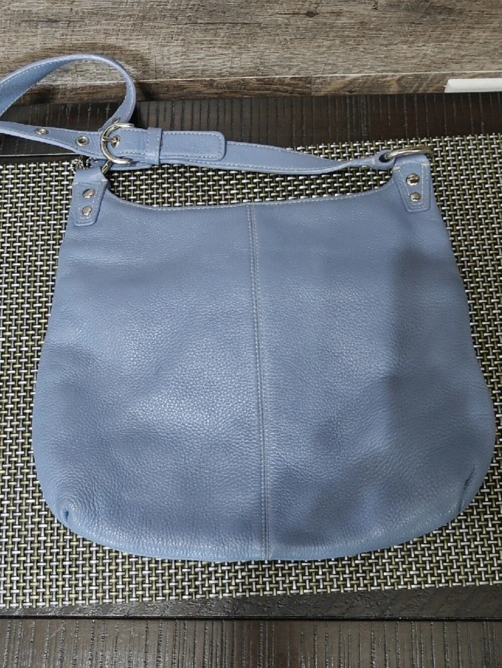 Rare, Vintage Coach Cornflower Blue Leather Crossbody Shoulder Bag